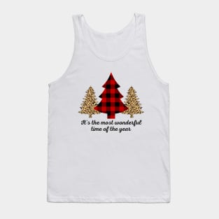 LEOPARD AND PLAID CHRISTMAS TREE Tank Top